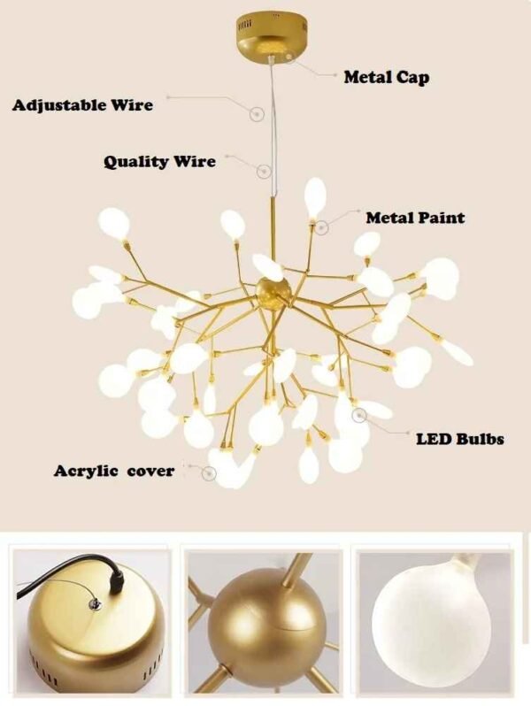 Modern LED Firefly Chandelier – Stylish Tree Room Decor - Image 4
