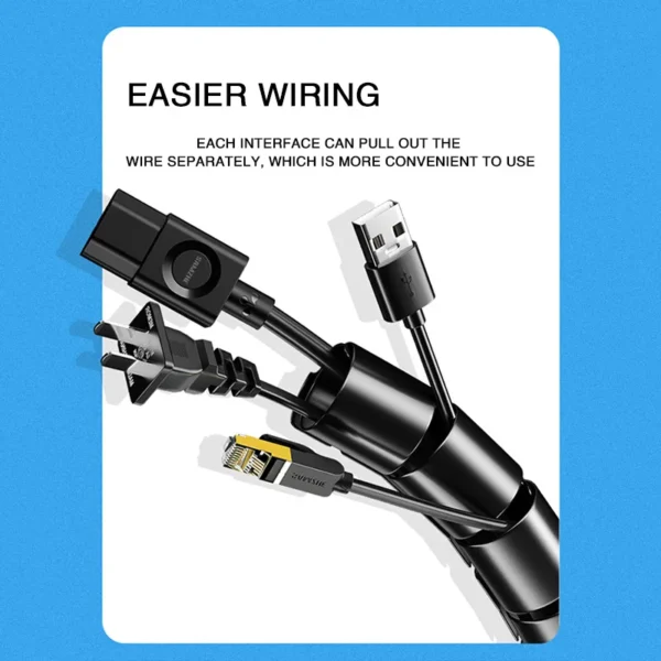 2M 16/10mm Flexible Spiral Cable Wire Protector Cable Organizer Computer Cord Protective Tube Clip Organizer Management Tools - Image 4