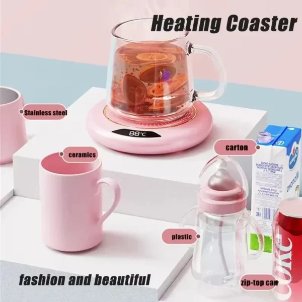 Thermostat Coaster USB Home Heating Coaster 3-speed Adjustment Heating 55 Degrees Constant Temperature - Image 3