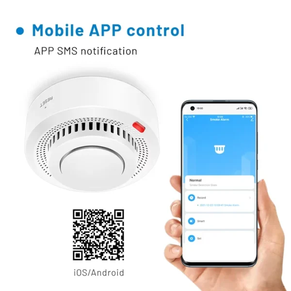 Tuya Smart WiFi Smoke Sensor Fire Protection Smoke Detector 85dB Sound Security System Firefighters Smartlife APP Control - Image 5