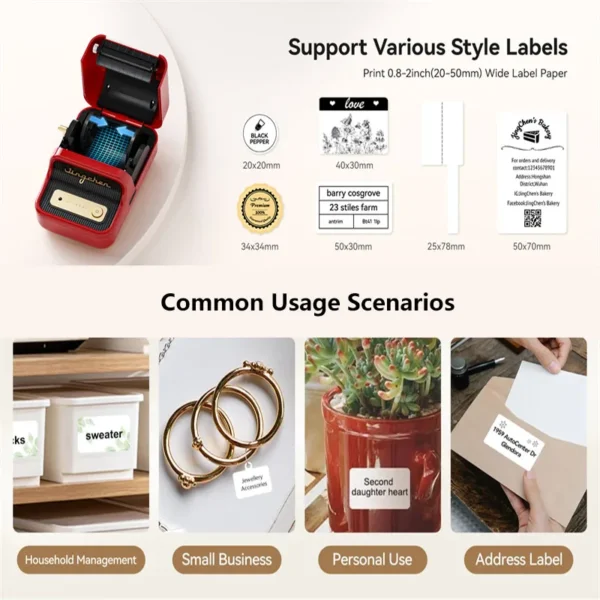Niimbot B21 Portable Thermal Self-adhesive Labels Printer Mini Maker Pocket Printer Mobile Bluetooth Pocket Tag Price Machine - Image 4