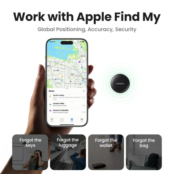 UGREEN Finder Security SmartTrack Link Smart Tag With Apple Find My Key Bluetooth GPS Tracker For Earbud Luggage MFi Finder IOS - Image 2