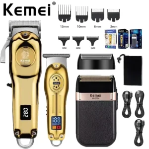 Kemei KM-2628 KM-678 KM-2024 Professional Electric Hair Clippers Beard Clipper Rechargeable Men's Shaver Hair Trimmer Kit Men