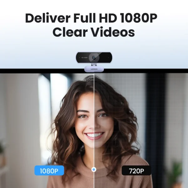 【RU】UGREEN USB 1080P HD Mini For Web Dual Microphones for Youtube Video Calling web cam - Image 2