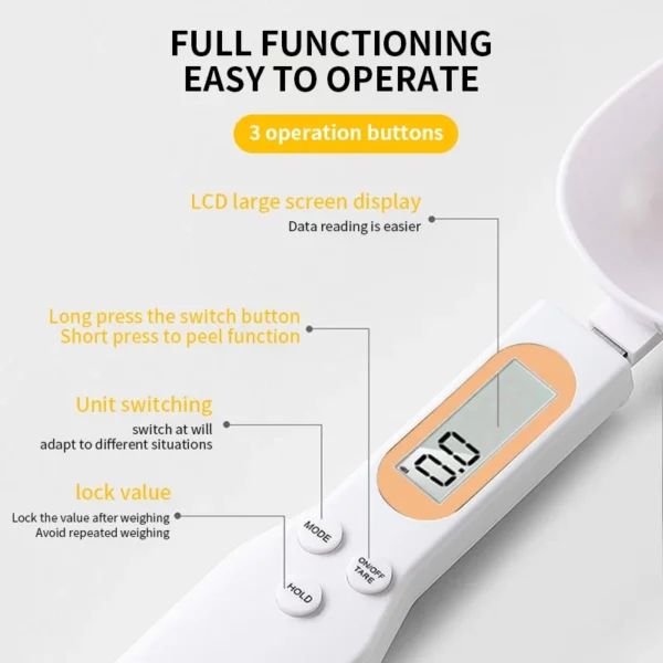 Electronic Kitchen Scale 500g 0.1g LCD Digital Measuring Food Flour Digital Spoon Scale Mini Kitchen Tool for Milk Coffee Scale - Image 2