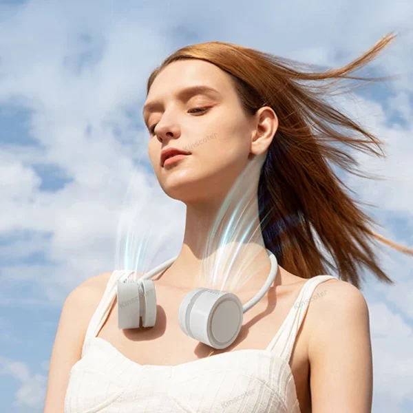Hanging Neck Fan Power ventilador Bladeless Neckband Fan Portable Mini Air Cooler USB Rechargeable Electric Fans - Image 3