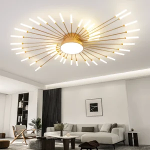 Modern LED Ceiling Light – Stylish Gold & Black Fixture for Home