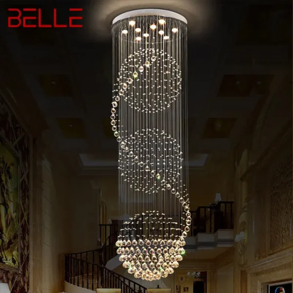BELLE Modern Crystal LED Chandelier – Luxury Pendant Light