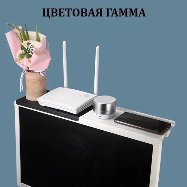Adjustable TV Screen Top Shelf Computer Monitor Desktop Screen Top Storage Rack TV Media Box, Router Shelf Rack Home Organizer - Image 5