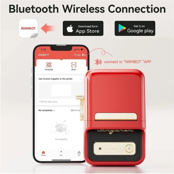 Niimbot B21 Portable Thermal Self-adhesive Labels Printer Mini Maker Pocket Printer Mobile Bluetooth Pocket Tag Price Machine - Image 2