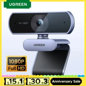 【RU】UGREEN USB 1080P HD Mini For Web Dual Microphones for Youtube Video Calling web cam
