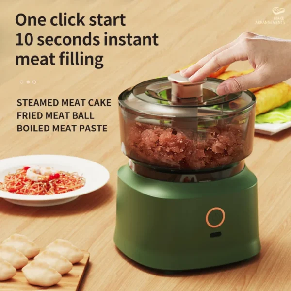 Mini Wireless Electric Garlic Press Dual Purpose Garlic Puree 350ml Usb Charging Kitchen Food Shredder Meat Grinder Vegetable - Image 2