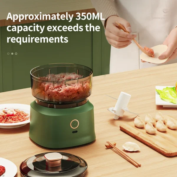 Mini Wireless Electric Garlic Press Dual Purpose Garlic Puree 350ml Usb Charging Kitchen Food Shredder Meat Grinder Vegetable - Image 3