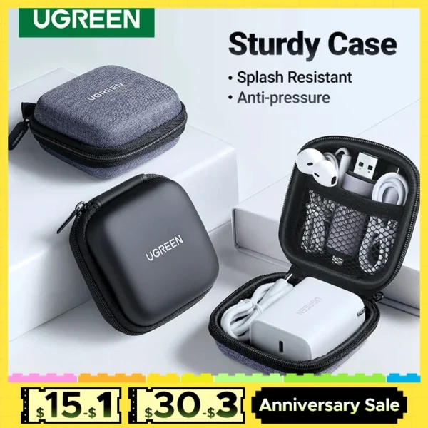 UGREEN Earphone Case Hard Headphone Bag For Airpods Earpods Sennheiser Ear Pads Wireless Bluetooth Earphone Accessories