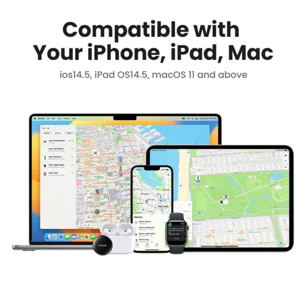 UGREEN Finder Security SmartTrack Link Smart Tag With Apple Find My Key Bluetooth GPS Tracker For Earbud Luggage MFi Finder IOS - Image 4
