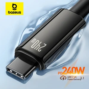 Baseus 240W USB C Cable for iPhone 16 15 Plus Pro Max Supercharge for Macbook Fast Charger Type C Cable for xiaomi Samsung