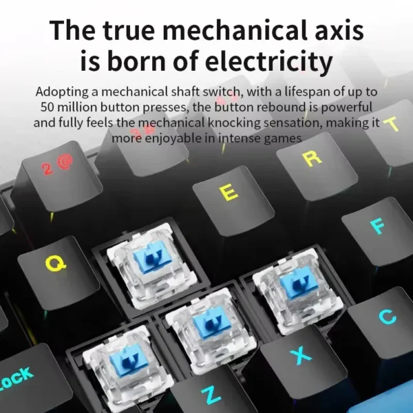 K68 Wired Mechanical Keyboard 10Kinds of Colorful Lighting Gaming and Office For Microsoft Windows and Apple IOS System - Image 6
