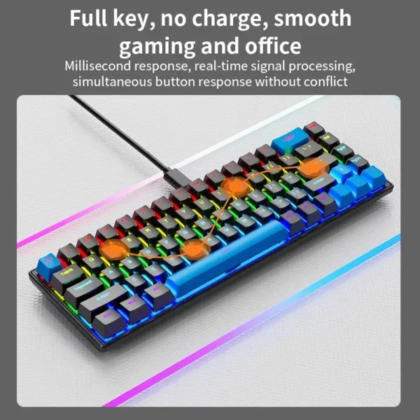 K68 Wired Mechanical Keyboard 10Kinds of Colorful Lighting Gaming and Office For Microsoft Windows and Apple IOS System - Image 3