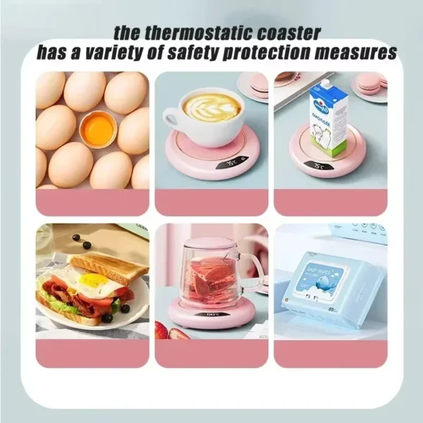 Thermostat Coaster USB Home Heating Coaster 3-speed Adjustment Heating 55 Degrees Constant Temperature - Image 6