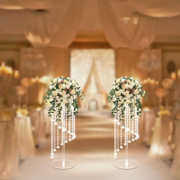 2Pcs Crystal Acrylic Flower Vase – Wedding Centerpiece & Table Decor - Image 4