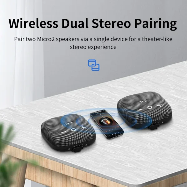 Tribit StormBox Micro 2 Portable Bluetooth Speaker 90dB Loud Sound Deep Bass IP67 Waterproof Camp Small Speaker Built-in Strap - Image 4