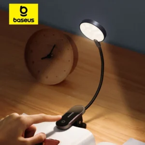 Baseus LED Clip Table Lamp Stepless Dimmable Wireless Desk Lamp Touch USB Rechargeable Reading Light LED Night Light Laptop Lamp