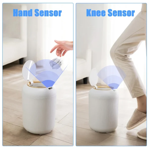 Automatic Trash Can with Lid, Small Plastic Smart Trash Can, Motion Sensor Trash Can for Bedroom, Bathroom, Kitchen, Office - Image 4