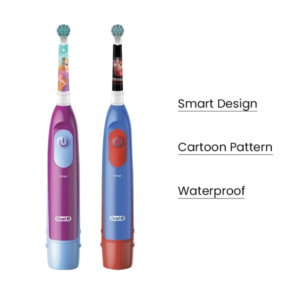 Oral B DB5510K Electric Toothbrush Children Rotary Teeth Brush Soft Bristles 2Min Timer Waterproof Battery Powered For 3-12 Ages - Image 2