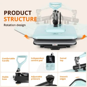 1500W Manual Heat Press Machine 15x15