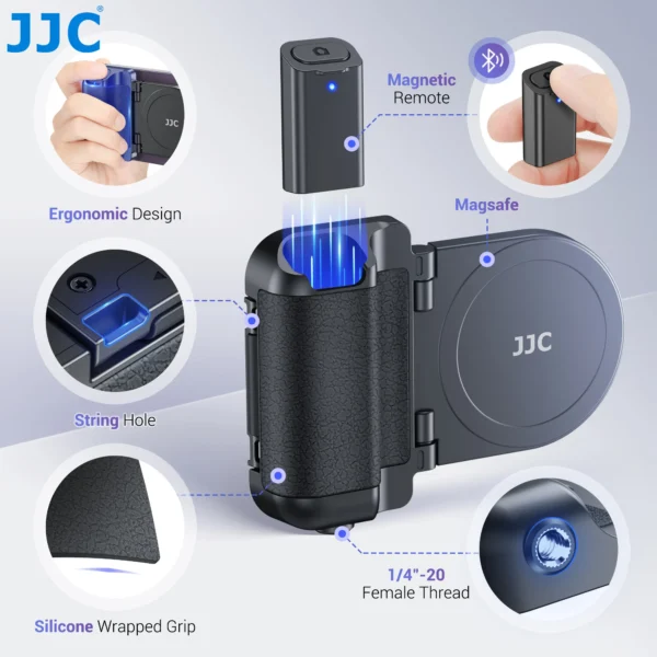 JJC Magnetic Snapgrip Phone Hand Grip Magsafe Handheld Bluetooth Remote Control Handle Phone Tripod Mount for Vlog iPhone 16 15 - Image 3