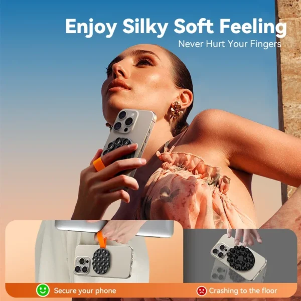 Joyroom Upgraded Magnetic Suction Cup Phone Mount Mirror Shower Silicone Suction Phone Case Grip Stand Holder For iPhone Android - Image 3