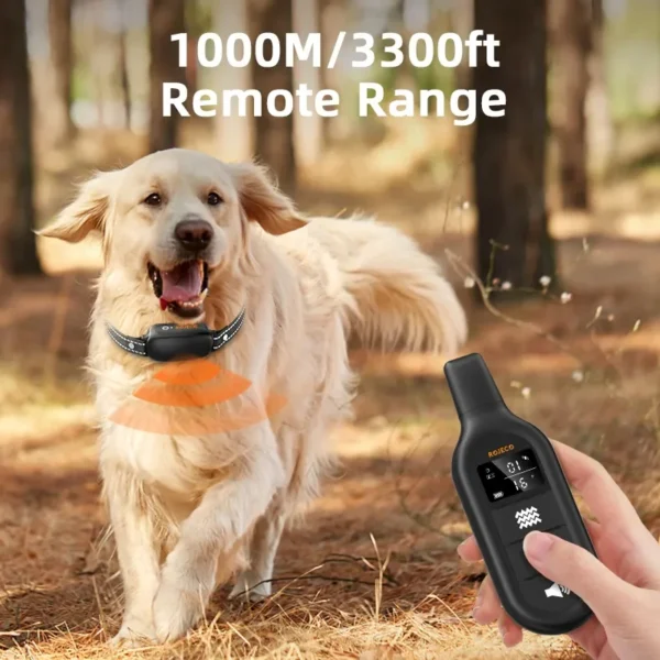 ROJECO Electric Dog Training Collar Digital Rechargeable Remote Control IPX7 Waterproof Vibrator Pet Dog Bark Stop Shock Collar - Image 3