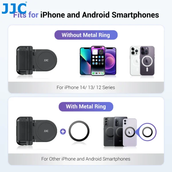 JJC Magnetic Snapgrip Phone Hand Grip Magsafe Handheld Bluetooth Remote Control Handle Phone Tripod Mount for Vlog iPhone 16 15 - Image 4
