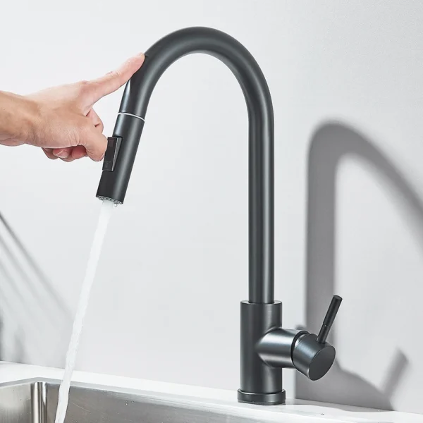 Smart Touch Sensor Kitchen Faucets Sensitive Smart Touch Control Faucet Mixer Tap Pull Out 360 Rotation Sensor Faucets - Image 3