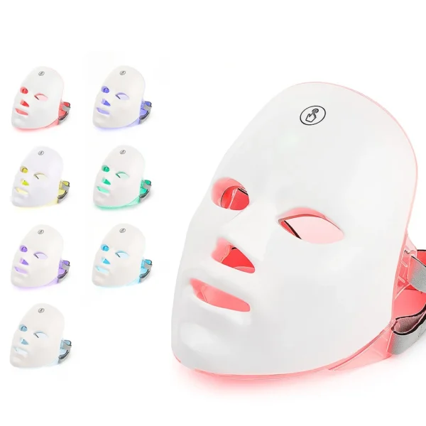 7 Colors Led Facial Mask With Neck Red Light Therapy Mask For Skin Tightening Lifting Anti-aging Bio-Light Beauty Whitening Home - Image 2