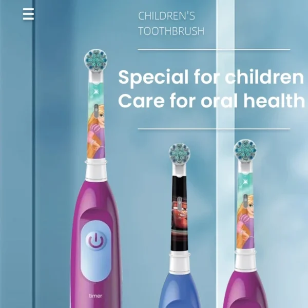 Oral B DB5510K Electric Toothbrush Children Rotary Teeth Brush Soft Bristles 2Min Timer Waterproof Battery Powered For 3-12 Ages - Image 6
