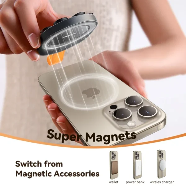 Joyroom Upgraded Magnetic Suction Cup Phone Mount Mirror Shower Silicone Suction Phone Case Grip Stand Holder For iPhone Android - Image 2