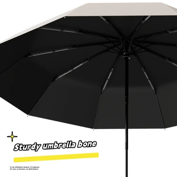 Extra Large Reinforced Wind-resistant Rain-resistant Dual-purpose UV-resistant Fully Automatic Ring-buckle Umbrella - Image 5