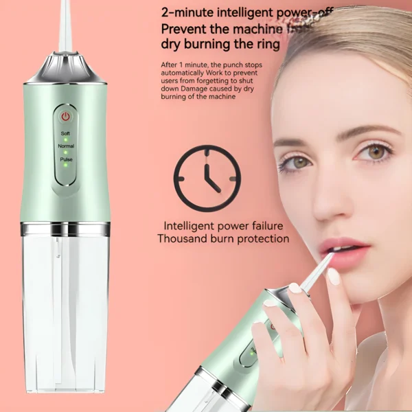 Oral Irrigator Portable Mouth Washing Machine Dental Water Flosser USB Rechargeable Water Jet Floss Tooth Pick 220ml 3 Modes - Image 2