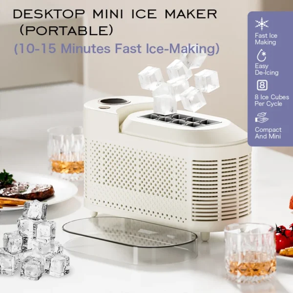 Desktop Small Electric Ice Maker Professional Ice Cube Maker Portable Automatic Electric Bullet Round Ice Block Making Machine - Image 4