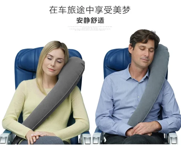 Travel Pillow Sleeping Artifact Sitting in Cars, Planes, High Speed Trains Side Sleeping Neck Pillow Inflatable Pillow - Image 5