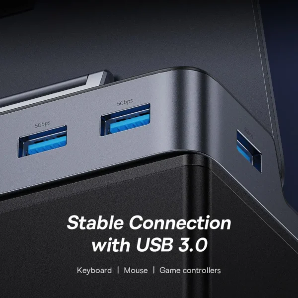 Baseus USB C Docking Station for Steam Deck Nintend Switch Type C to HDMI-compatible 4K@60Hz RJ45 PD 100W Type C USB 3.0 Hub - Image 3