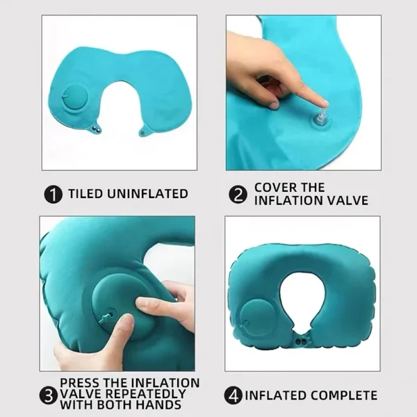 2025 Premium Travel Neck Pillow – Press Inflatable U-Shaped Cushion for Effortless Comfort Anywhere - Image 3