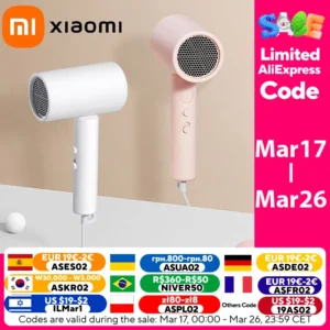 XIAOMI MIJIA Portable Anion Hair Dryer H101 Quick Dry Professinal Foldable 1600W 50 Million Negative Lons Home Travel Hair Care