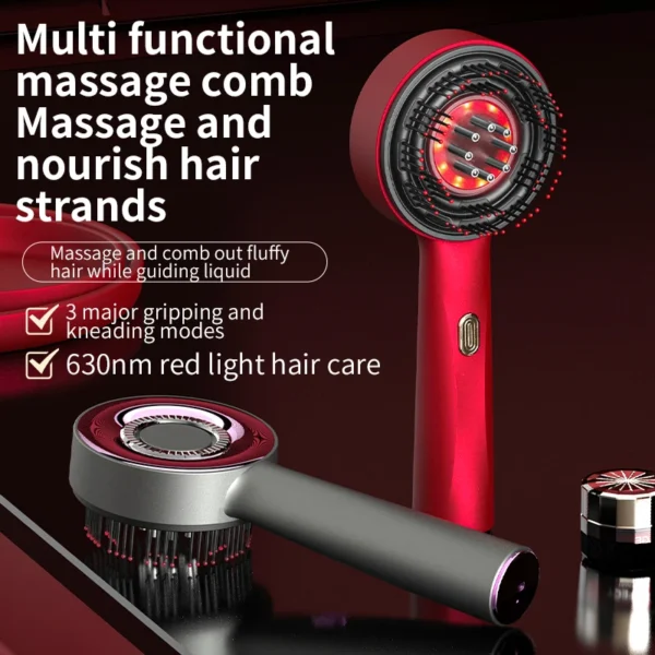 Electric Hair Regrowth Brush with Infrared Light Machine Acupoint Scalp Massage Anti-Hair Loss Exercise Hair Scrubber Combs - Image 2