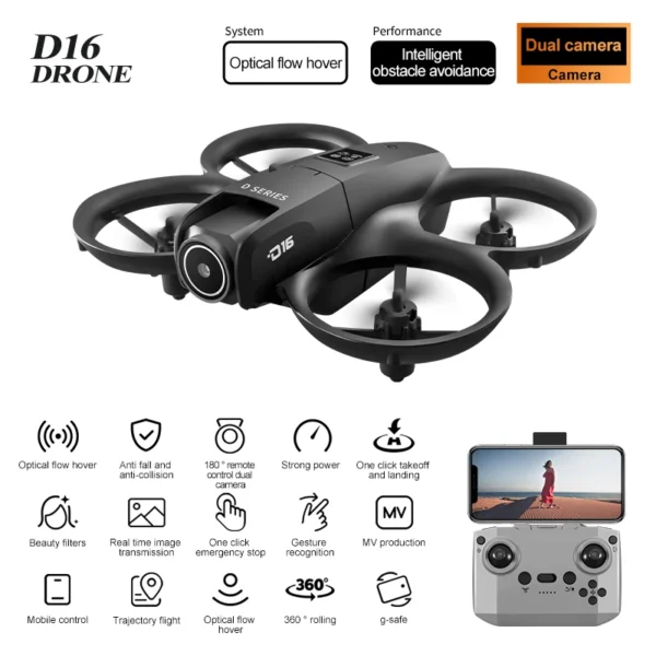 Xiaomi D16 Mini Drone Dual Camera 8K HDAerial Aircraft Obstacle Avoidance UAV Fixed Remote Control Airplane Gift Toys 20000M - Image 5