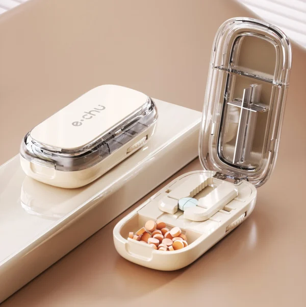 Newest Quartering Pill Cutter Storage Box Portable Drug Tablet Medicine Dustproof Divider Organizer Crusher Pill Cutter - Image 2