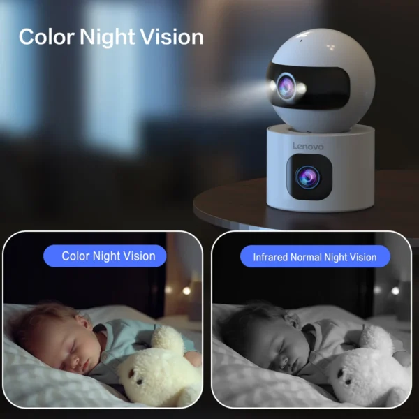 Lenovo 4K IP Camera 5G WiFi Dual Lens Smart Home Auto Tracking CCTV Camera Wireless Surveillance Camera Security Baby Monitor - Image 4