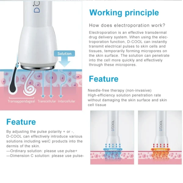2025 NEW Dcool Portable Cool + Hot + EMS For Skin Tightening Anti Puffiness Facial Electroporation Machine Beauty Device - Image 6