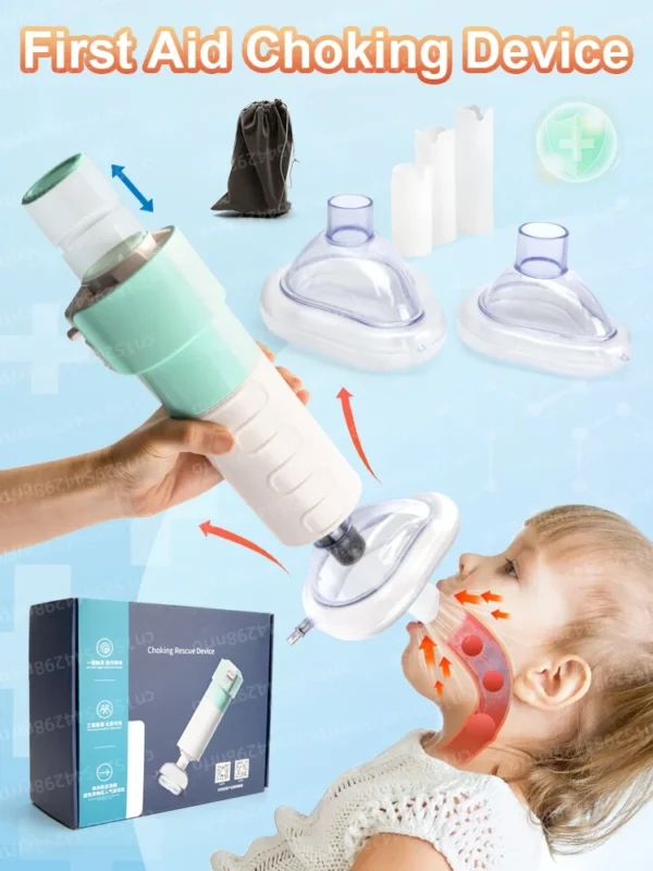 Anti Choking Automatic Device Life Saving Suction Emergency Anti Asphyxia Mask First Aid Kit Adults & Children Home Rescue ﻿